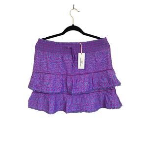 NWT Vineyard Vines Anegada Block Print Tiered Blue and Purple Mini Skirt Size S